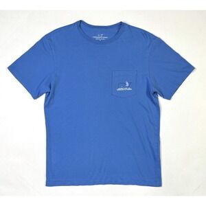 Vineyard Vines T-Shirt Mens Small Blue Pocket Baseball Whale